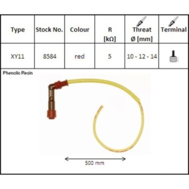 Pipa de bujía antiparasitaria con cable NGK XY11 8584