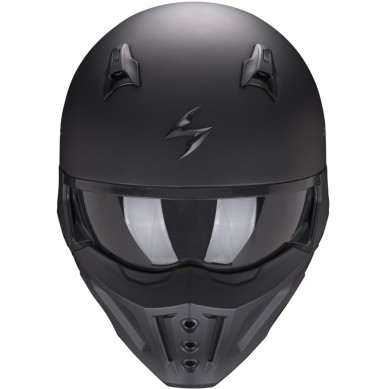 CASCO-SCORPION-COVERT-X-SOLID-MATT-NEGRO-FRENTE