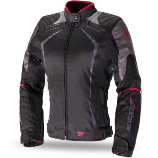 CHAQUETA CORDURA SEVENTY DEGREES SD-JR49 RACING NEGRO / ROJO