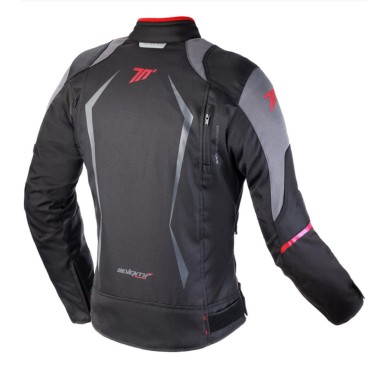 CHAQUETA CORDURA SEVENTY DEGREES SD-JR49 RACING NEGRO / ROJO