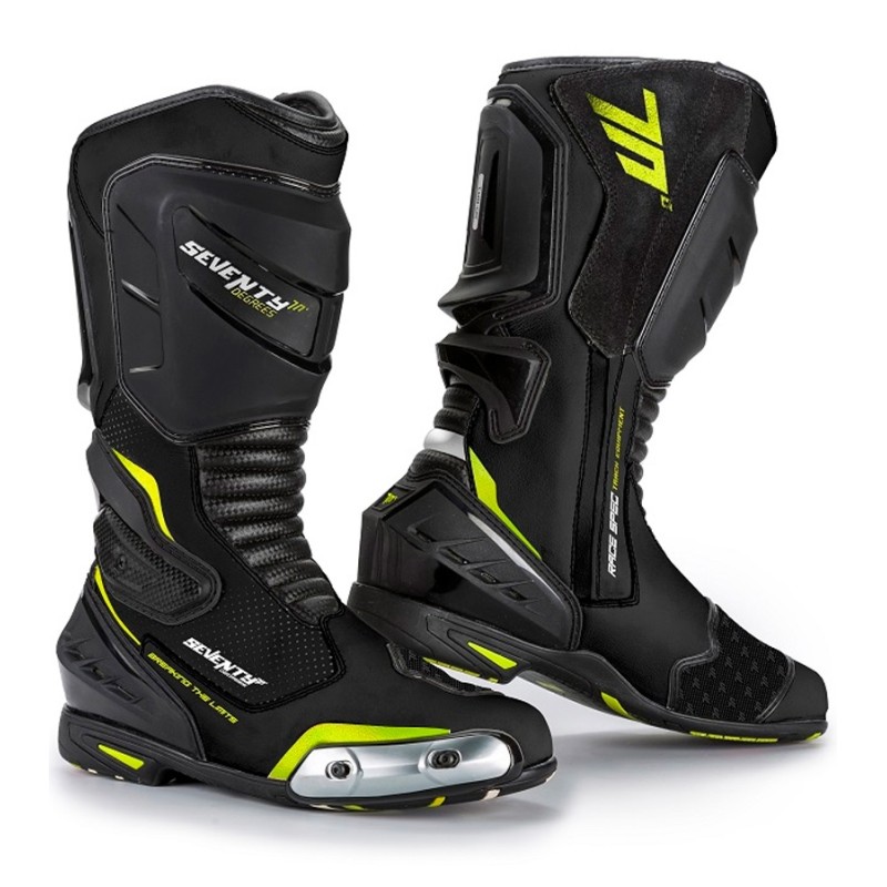 BOTAS SEVENTY DEGREES SD-BR1 RACING NEGRO / AMARILLO FLÚOR TALLA 40 / 41
