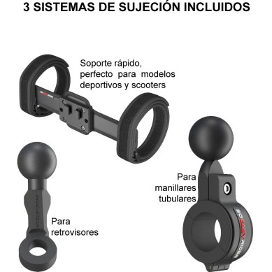 KIT DE FIJACIÓN + FUNDA MÓVIL  SO EASY RIDERS SOPORTES QI HORIZONTAL ST RACING STORE