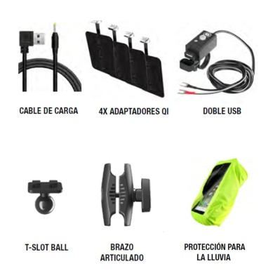 KIT DE FIJACIÓN + FUNDA MÓVIL  SO EASY RIDERS CARACTERISTICAS QI HORIZONTAL ST RACING STORE