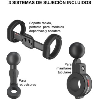 KIT DE FIJACIÓN + FUNDA MÓVIL SO EASY RIDERS SOPORTES QI VERTICAL ST RACING STORE