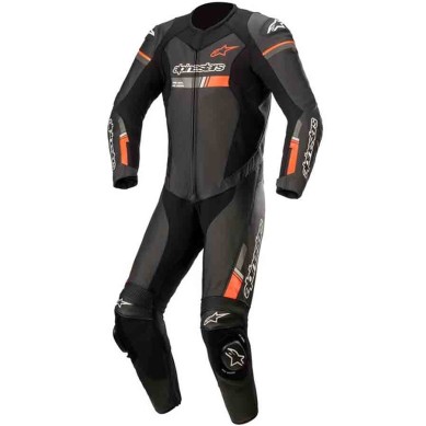 MONO DE PIEL 1 PIEZA ALPINESTARS GP FORCE CHASER NEGRO / ROJO FLUOR
