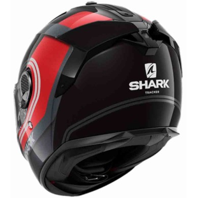 CASCO INTEGRAL SHARK SPARTAN GT TRACKER NEGRO / ROJO / PLATA ST ACING STORE