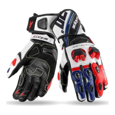GUANTE VERANO SEVENTY DEGREES SD-R12 RACING NEGRO/ROJO/AZUL