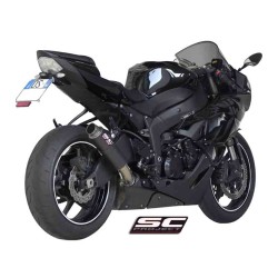 Silenciador GP-M2, fibra de carbon, con tubería de salida mecanizada CNC