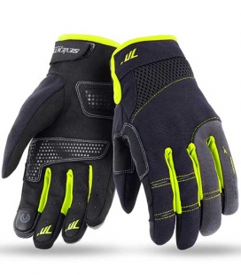 GUANTES DE MOTO VERANO DE MUJER SEVENTY DEGREES SD-50 NEGRO/AMARILLO FLUOR