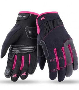 GUANTES DE MOTO VERANO DE MUJER SEVENTY DEGREES SD-50 NEGRO/ROSA