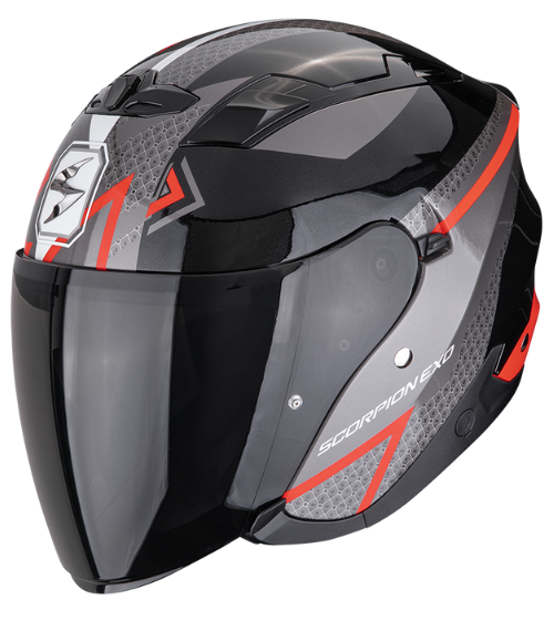 CASCO SCORPION EXO-230 LOOP METAL NEGRO / ROJO