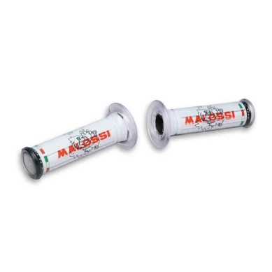 PAR PUÑOS BLANCOS CON LOGO MALOSSI TRIBAL (Ø30) CERRADO 6914575.W0