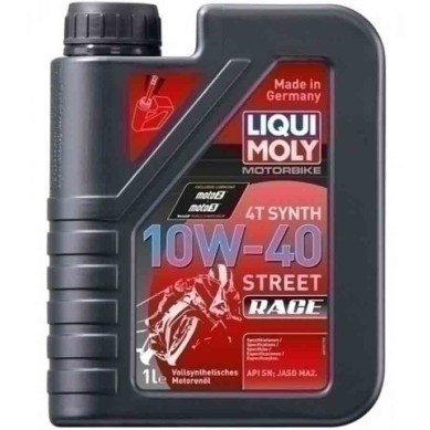 BOTELLA DE 1L ACEITE DE MOTOR LIQUI MOLY 100% SINTÉTICO 4T 10W-40 STREET RACE