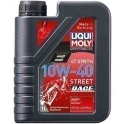 BOTELLA DE 1L ACEITE DE MOTOR LIQUI MOLY 100% SINTÉTICO 4T 10W-40 STREET RACE