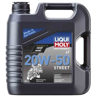 GARRAFA DE 4L ACEITE LIQUI MOLY MOTORBIKE 4T MINERAL 20W-50 STREET 1696