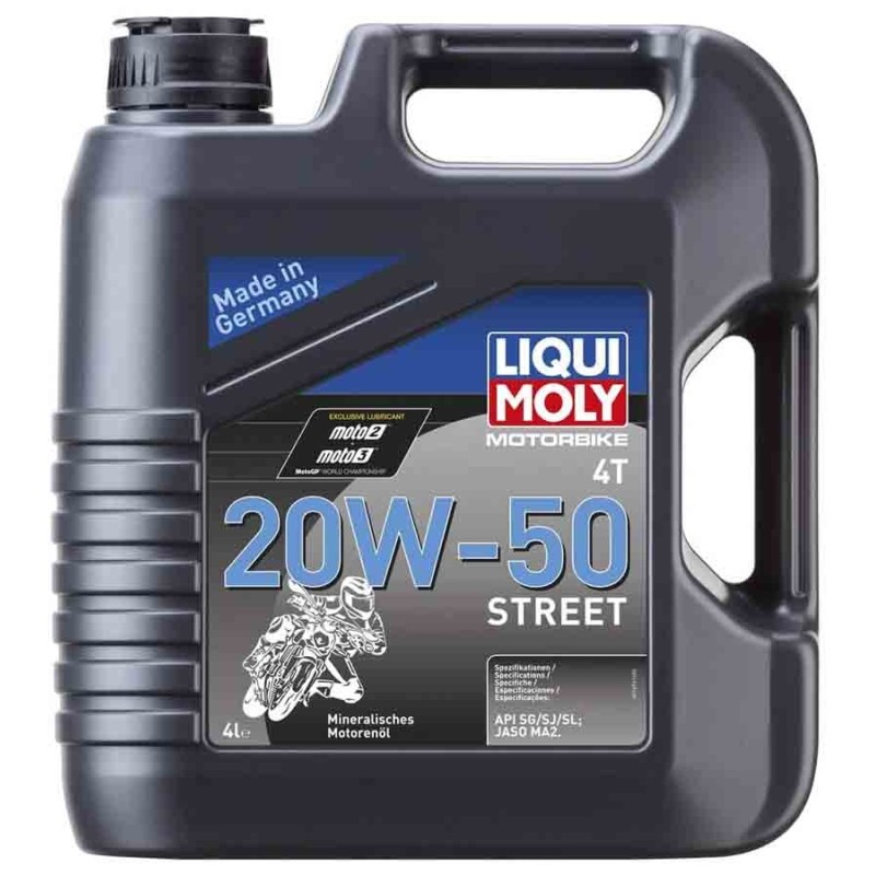 GARRAFA DE 4L ACEITE LIQUI MOLY MOTORBIKE 4T MINERAL 20W-50 STREET 1696