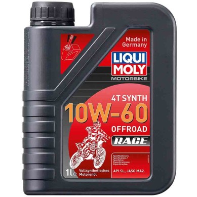 BOTELLA DE 1L ACEITE LIQUI MOLY 100% SINTÉTICO 4T SYNTH 10W-60 OFF ROAD RACE 3053