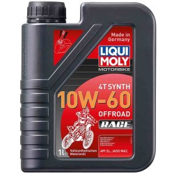BOTELLA DE 1L ACEITE LIQUI MOLY 100% SINTÉTICO 4T SYNTH 10W-60 OFF ROAD RACE 3053