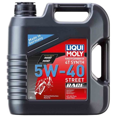 GARRAFA DE 4L ACEITE LIQUI MOLY 100% SINTÉTICO 5W-40 STREET RACE