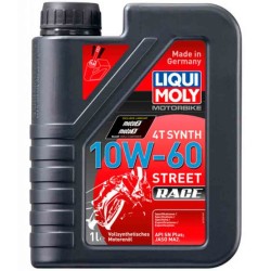 BOTELLA DE 1L ACEITE DE MOTOR LIQUI MOLY 100% SINTÉTICO 4T SYNTH 10W-60 RACE