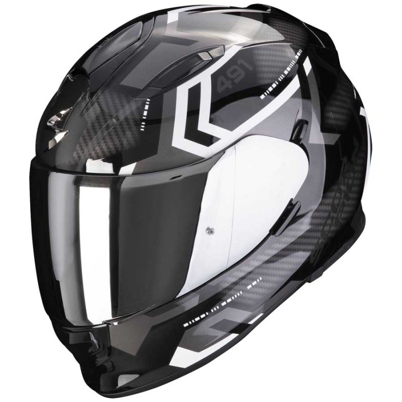CASCO SCORPION EXO-491 SPIN NEGRO / BLANCO