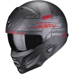 CASCO SCORPION EXO COMBAT II XENON NEGRO MATE / ROJO