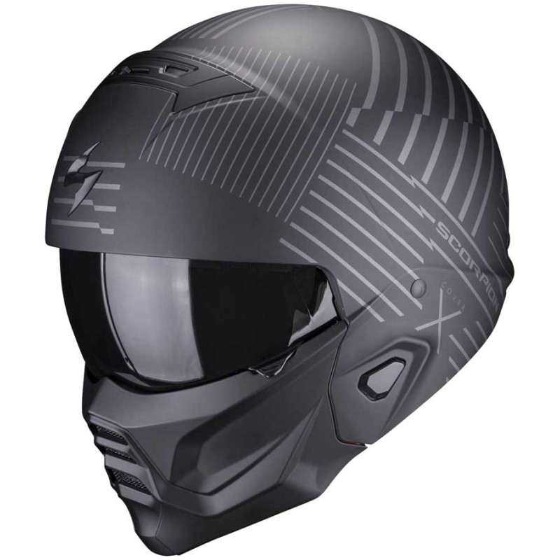 CASCO SCORPION EXO COMBAT II MILES NEGRO MATE / PLATA