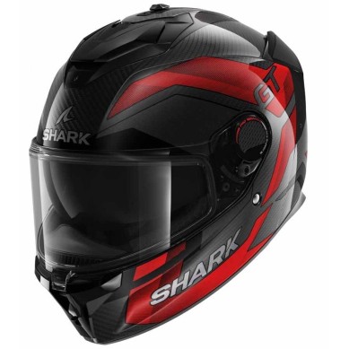 CASCO INTEGRAL SHARK SPARTAN GT PRO CARBON  RITMO ANTRACITA  / ROJO 