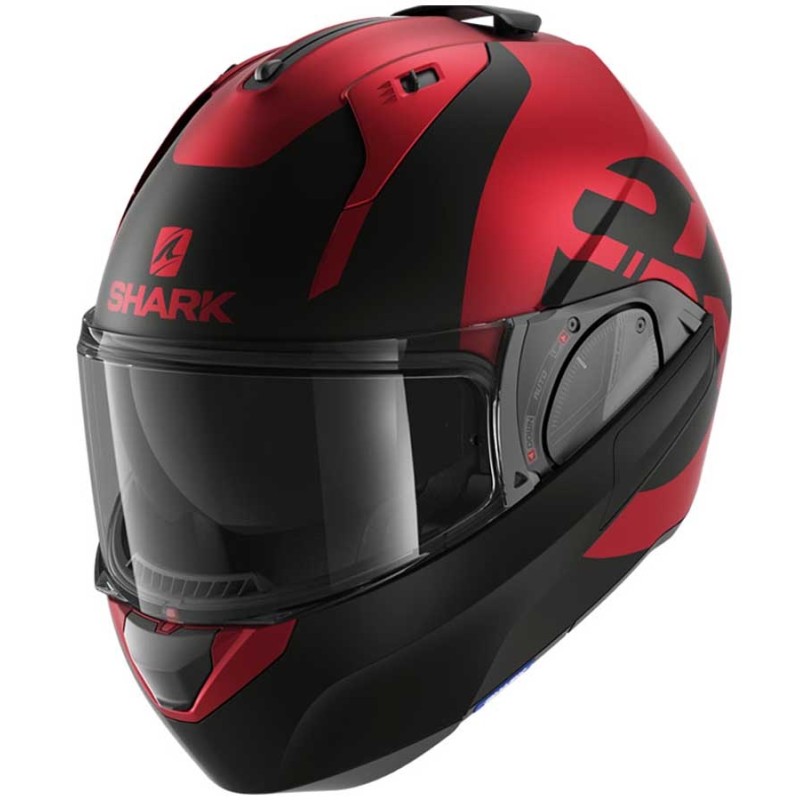 CASCO MODULAR SHARK EVO-ES KEDJE ROJO / NEGRO MATE