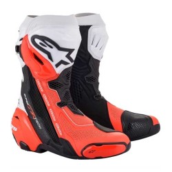 BOTAS DE MOTO ALPINESTARS SUPERTECH R VENTILADAS NEGRO / BLANCO / ROJO FLUOR