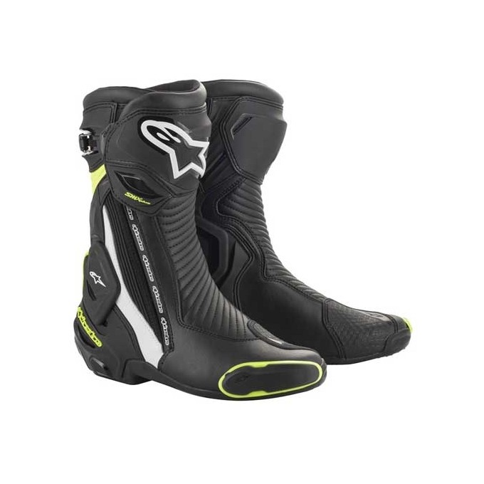 BOTAS ALPINESTARS SMX PLUS V2 NEGRO / BLANCO / AMARILLO FLUOR