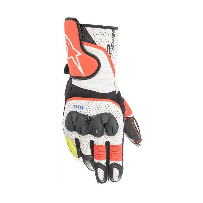 GUANTES ALPINESTARS SP-2 V3 NEGRO / BLANCO / ROJO FLUOR TALLA S - XL