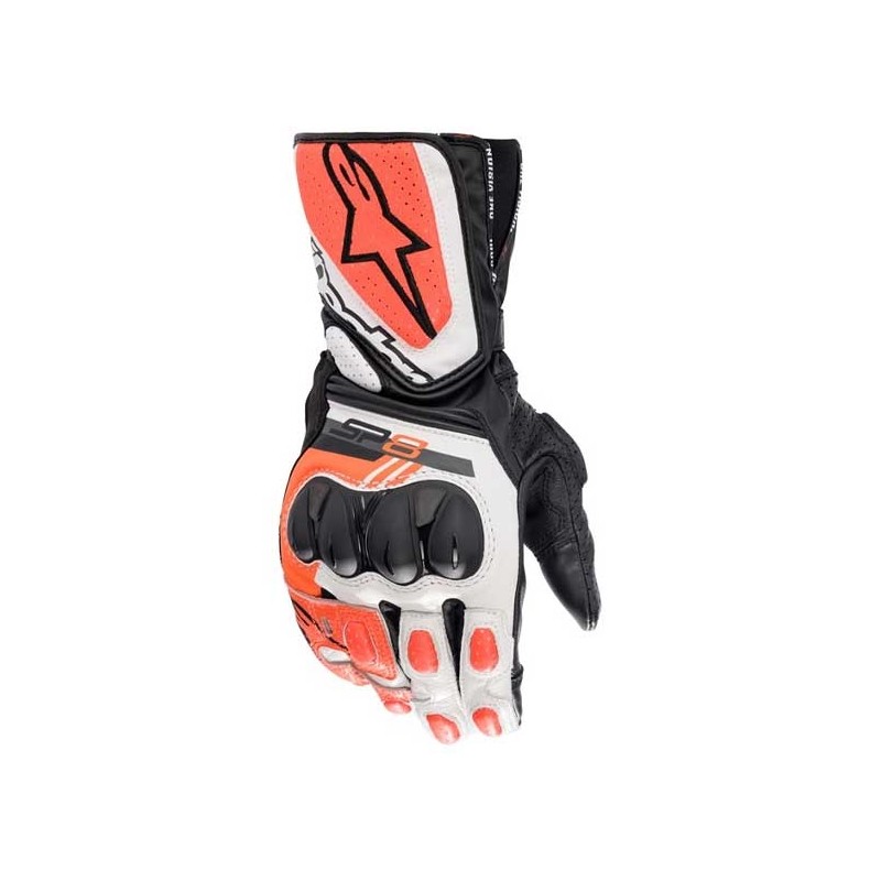 GUANTES ALPINESTARS SP-8 V3 NEGRO / BLANCO / ROJO FLUOR