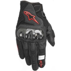 GUANTES ALPINESTARS SMX-1 CARBON NEGRO / ROJO FLUOR