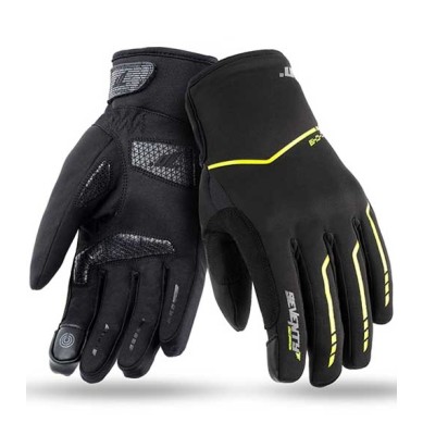 GUANTES DE MOTO INVIERNO DE HOMBRE SEVENTY DEGREES SD-C49 NEGRO/AMARILLO FLUOR