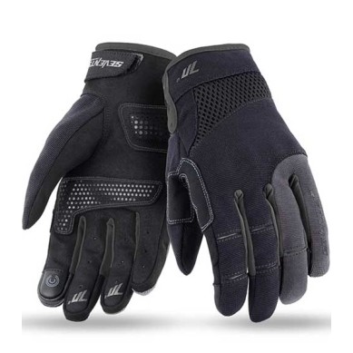 GUANTES DE MOTO VERANO DE MUJER SEVENTY DEGREES SD-50 NEGRO/GRIS