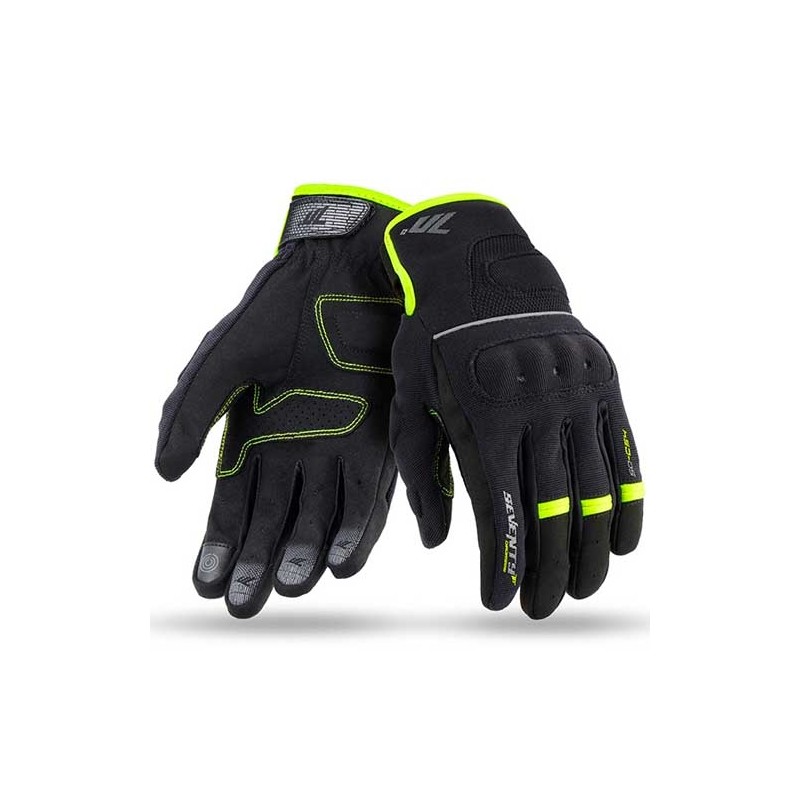 GUANTES DE VERANO MOTO HOMBRE SEVENTY DEGREES SD-C54 NEGRO/AMARILLO