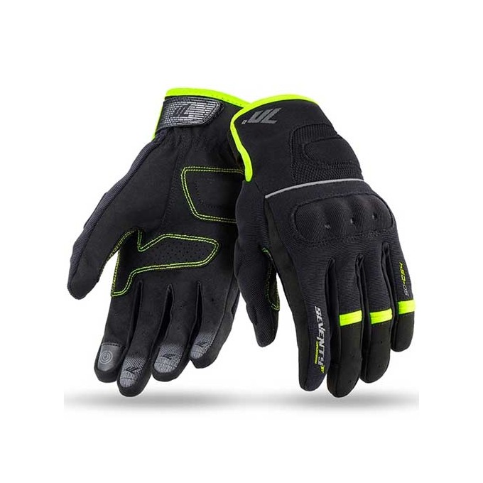 GUANTES DE VERANO MOTO HOMBRE SEVENTY DEGREES SD-C54 NEGRO/AMARILLO