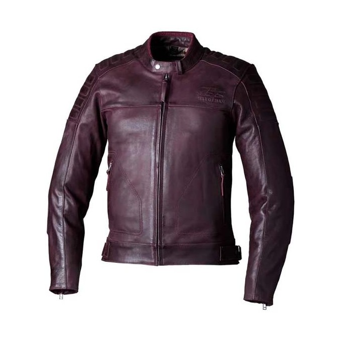 CHAQUETA DE PIEL HOMBRE RST BRANDISH 2 OXBLOOD