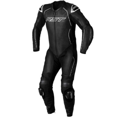 MONO DE PIEL UNA PIEZA HOMBRE RST S-1 NEGRO/BLANCO