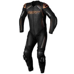MONO DE PIEL UNA PIEZA HOMBRE RST S-1 NEGRO/NARANJA