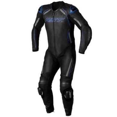 MONO DE PIEL UNA PIEZA HOMBRE RST S-1 NEGRO/AZUL