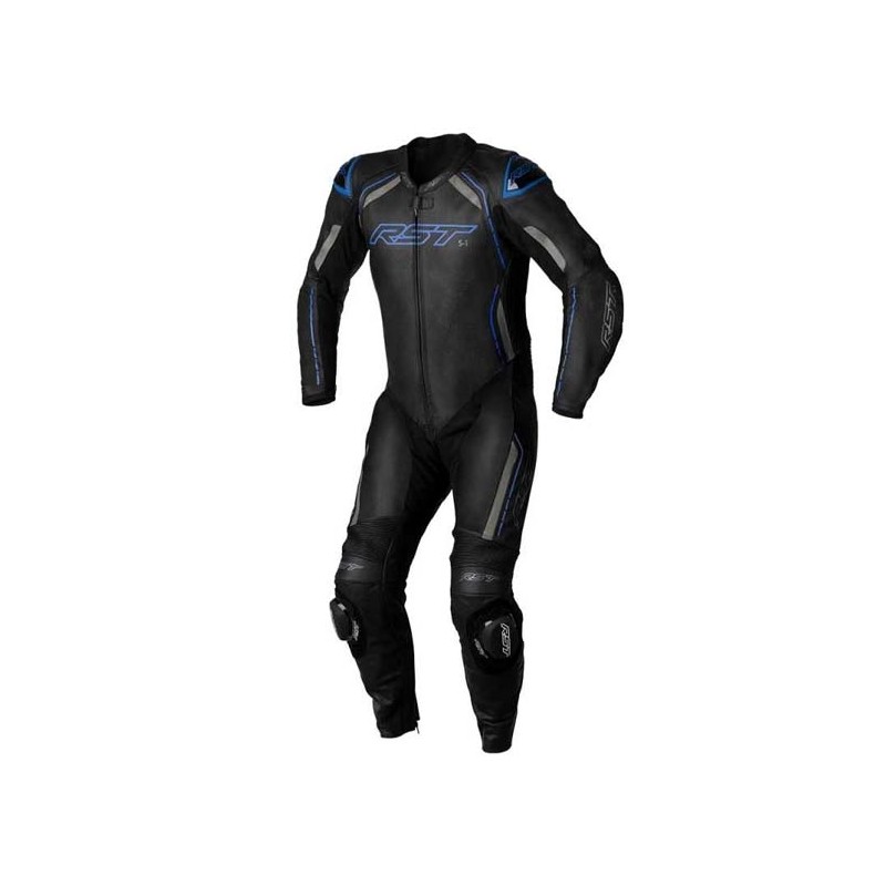 MONO DE PIEL UNA PIEZA HOMBRE RST S-1 NEGRO/AZUL