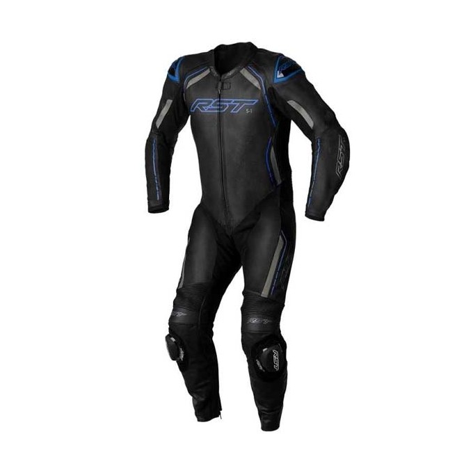 MONO DE PIEL UNA PIEZA HOMBRE RST S-1 NEGRO/AZUL