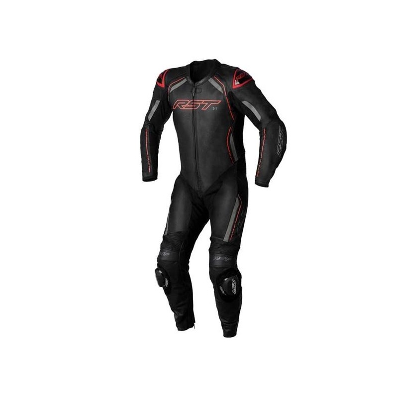 MONO DE PIEL UNA PIEZA HOMBRE RST S-1 NEGRO/ROJO