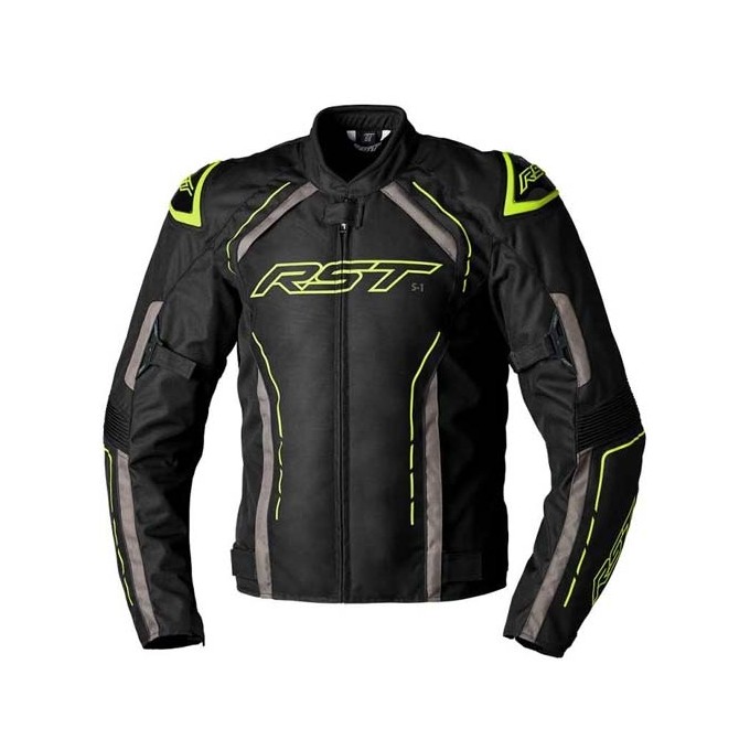 CHAQUETA HOMBRE RST S-1 NEGRO/GRIS/AMARILLO FLUOR