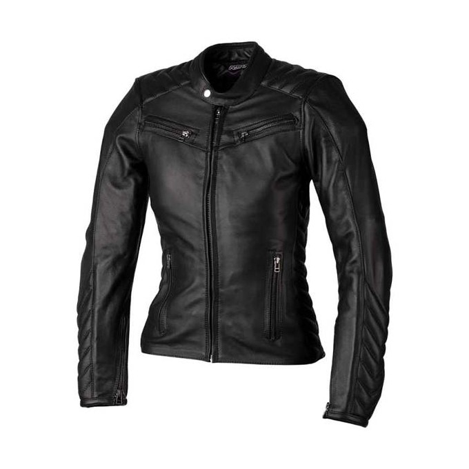 CHAQUETA MUJER DE PIEL RST ROADSTER 3 NEGRO
