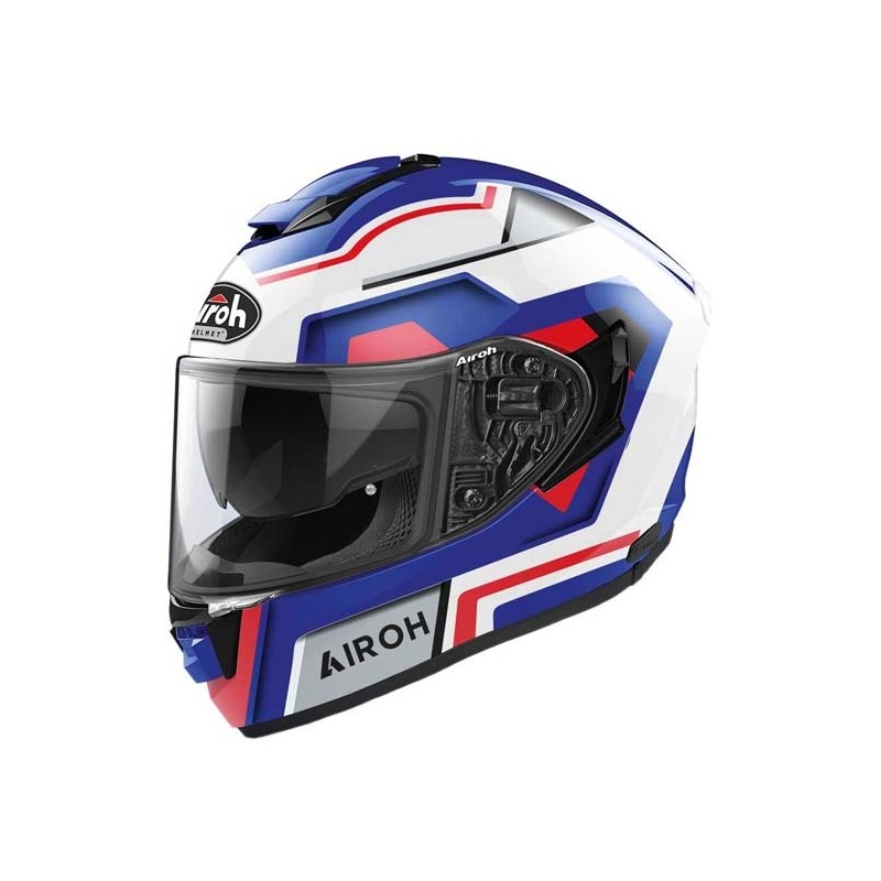 CASCO INTEGRAL AIROH ST.501 SQUARE ROJO/AZUL BRILLO