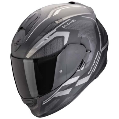 CASCO SCORPION EXO-491 KRIPTA NEGRO MATE/PLATA