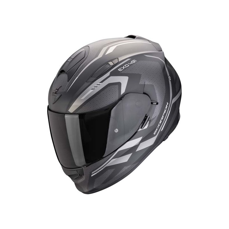 CASCO SCORPION EXO-491 KRIPTA NEGRO MATE/PLATA